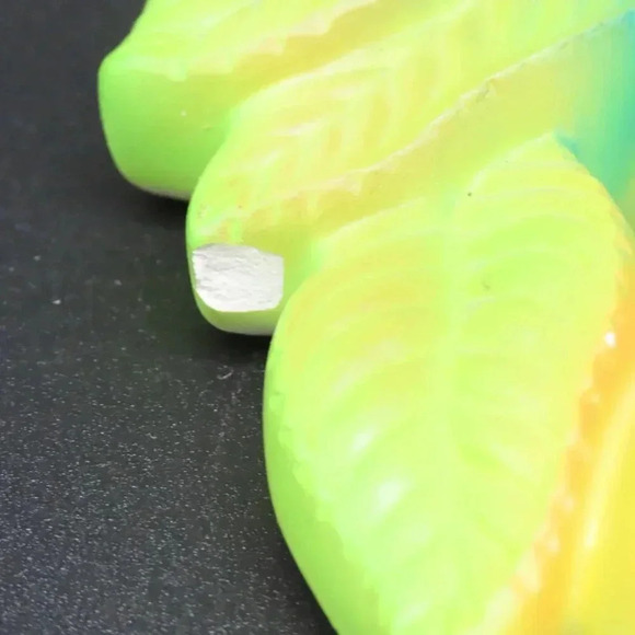 Vintage Fruit Chalkware Plaque Wall Art Kitsch 70s Set of 2 - Picture 7 of 8